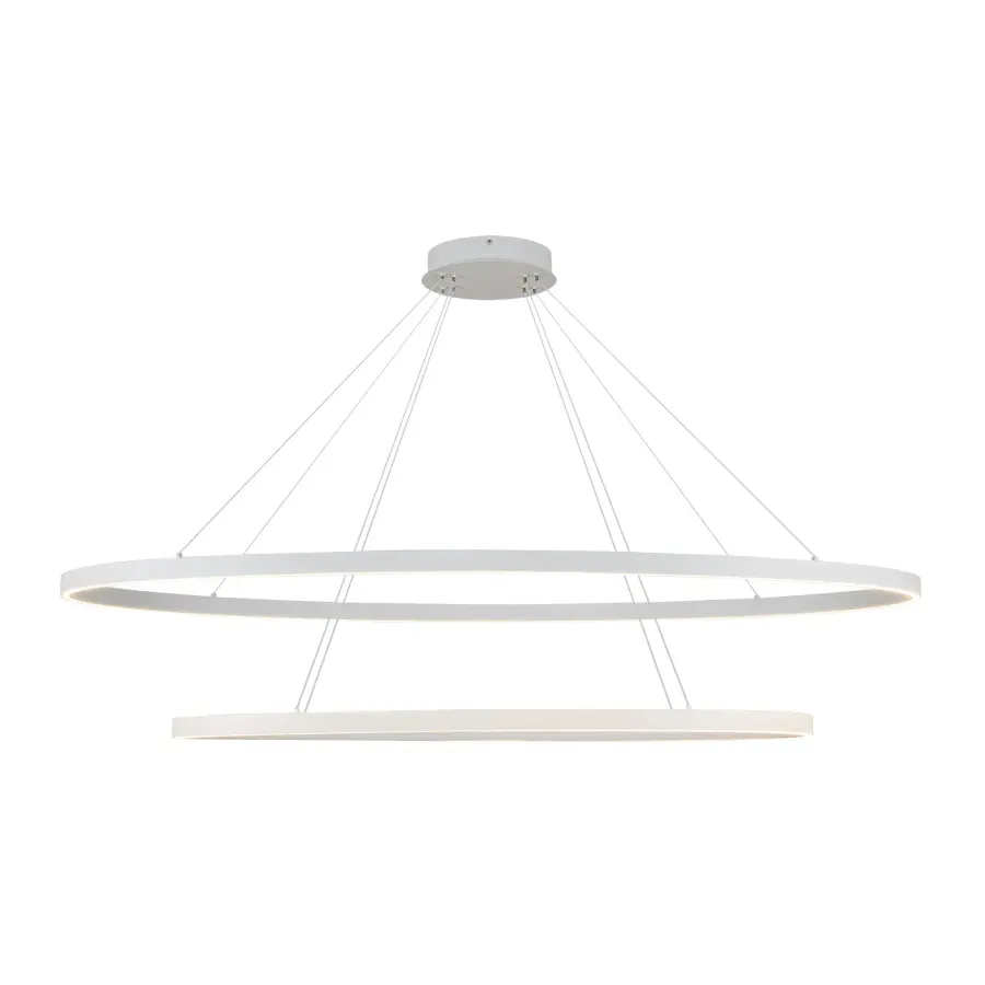 Ovale 53-Inch 2-Layer Chandelier in Brushed Gold - Image 1