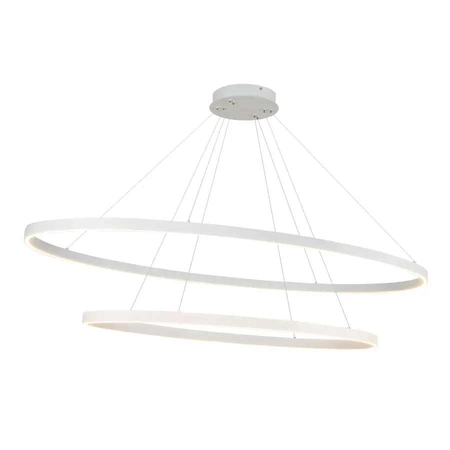 Ovale 53-Inch 2-Layer Chandelier in Brushed Gold - Image 2