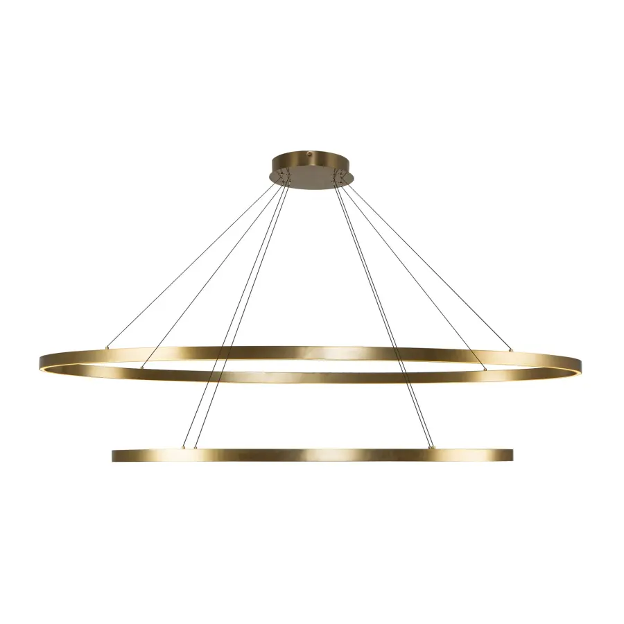 Ovale 53-Inch 2-Layer Chandelier in Brushed Gold - Image 11