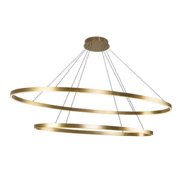 Ovale 53-Inch 2-Layer Chandelier in Brushed Gold - Image 12