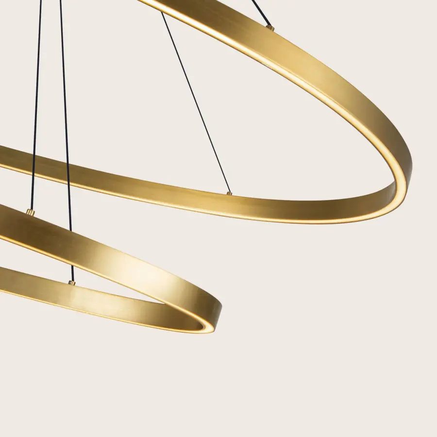Ovale 53-Inch 2-Layer Chandelier in Brushed Gold - Image 15