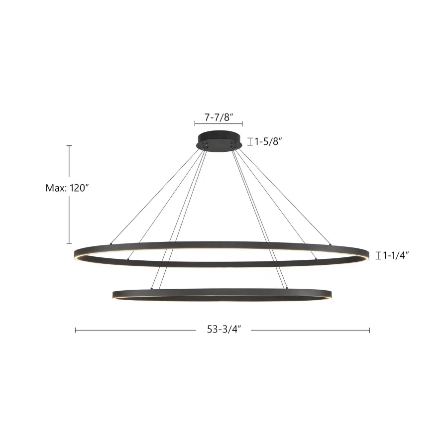Ovale 53-Inch 2-Layer Chandelier in Brushed Gold - Image 16