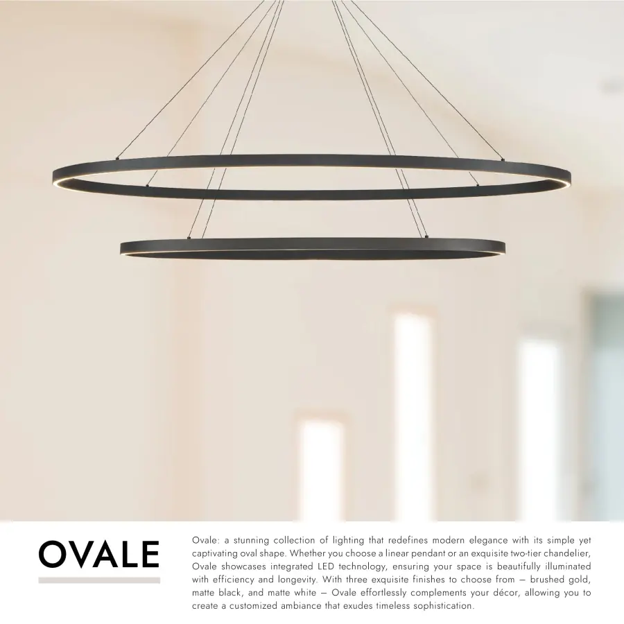 Ovale 53-Inch 2-Layer Chandelier in Brushed Gold - Image 19
