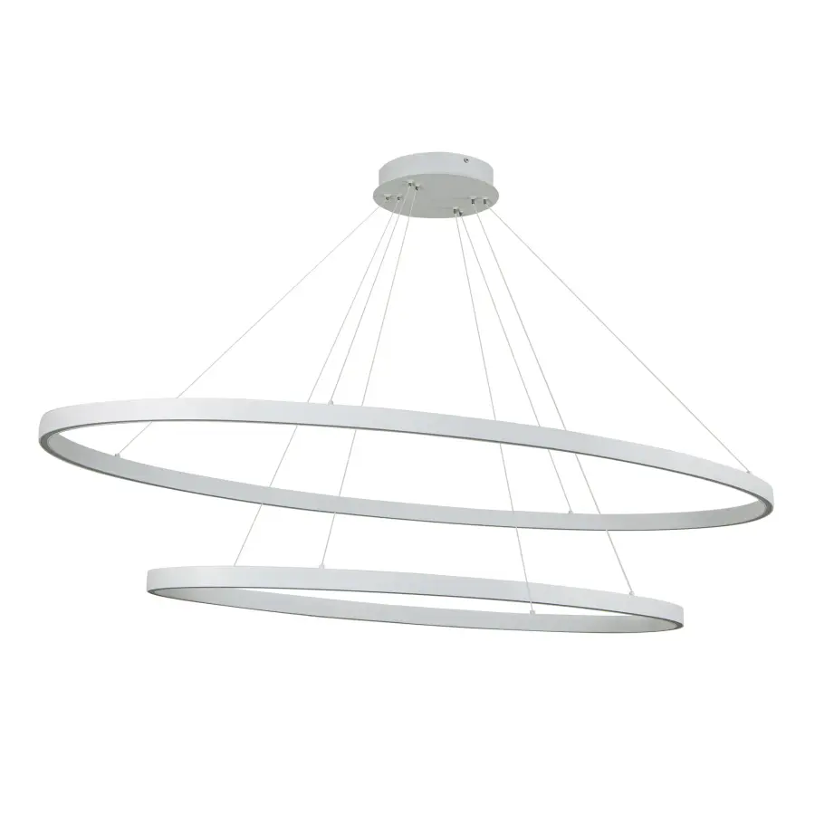 Ovale 53-Inch 2-Layer Chandelier in Brushed Gold - Image 4