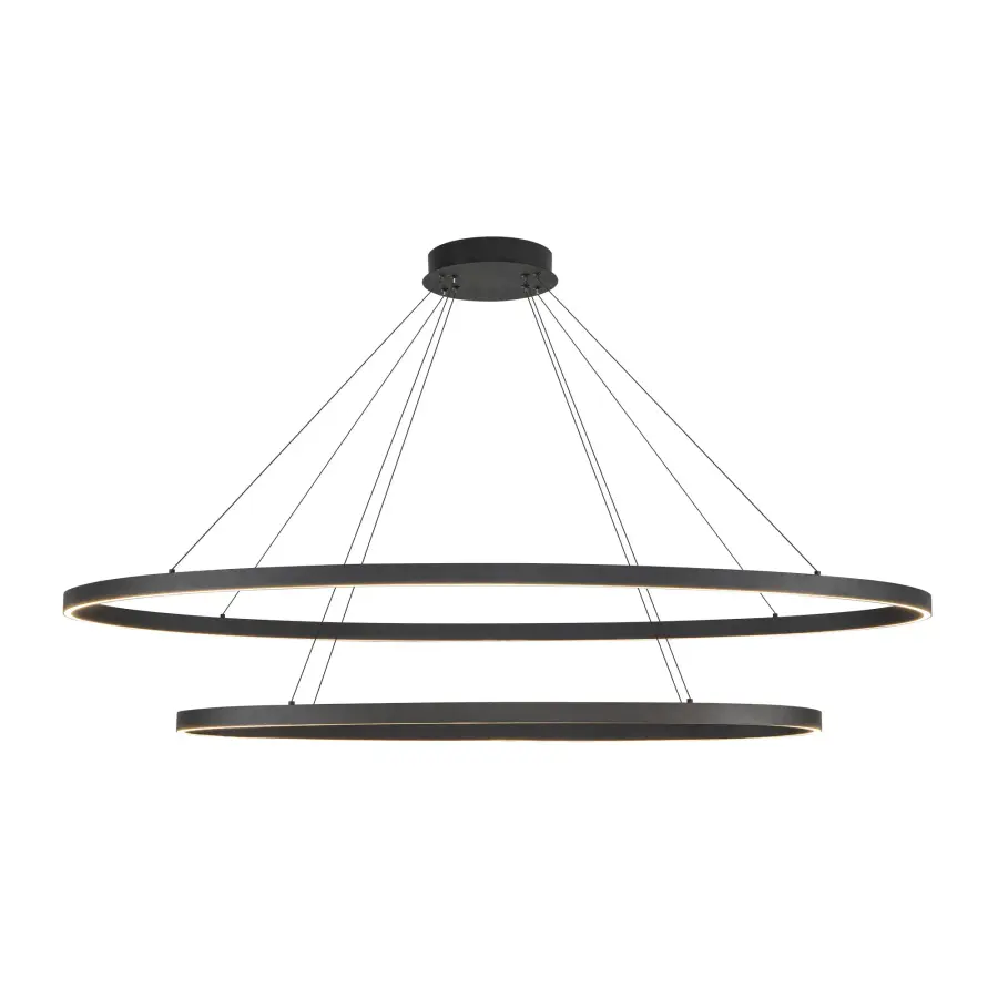 Ovale 53-Inch 2-Layer Chandelier in Brushed Gold - Image 6