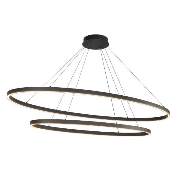 Ovale 53-Inch 2-Layer Chandelier in Brushed Gold - Image 7
