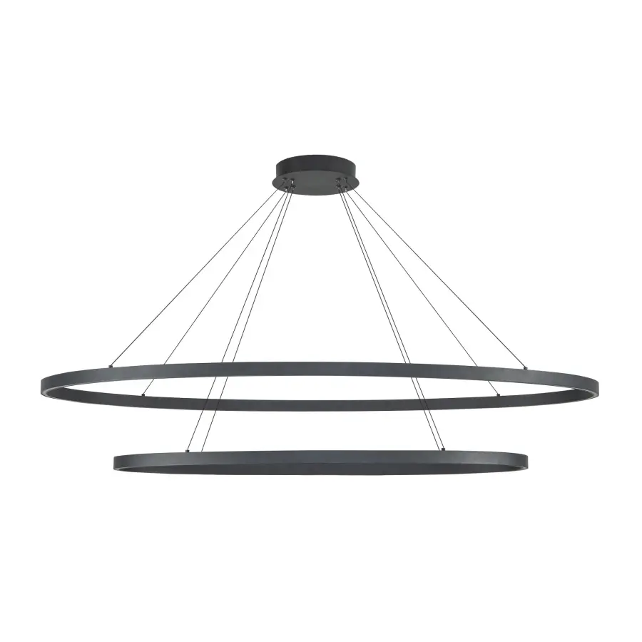 Ovale 53-Inch 2-Layer Chandelier in Brushed Gold - Image 8