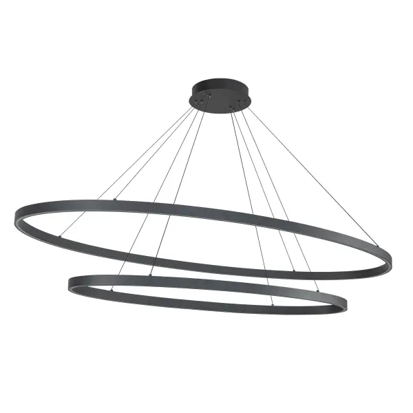 Ovale 53-Inch 2-Layer Chandelier in Brushed Gold - Image 9
