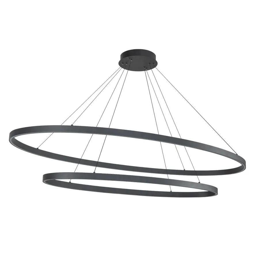 Ovale 53-Inch 2-Layer Chandelier in Brushed Gold - Image 9