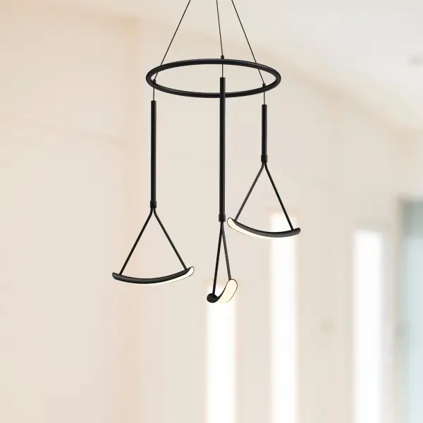 Sculptural Modern Chandelier with Balanced Wishbone Design - Image 3