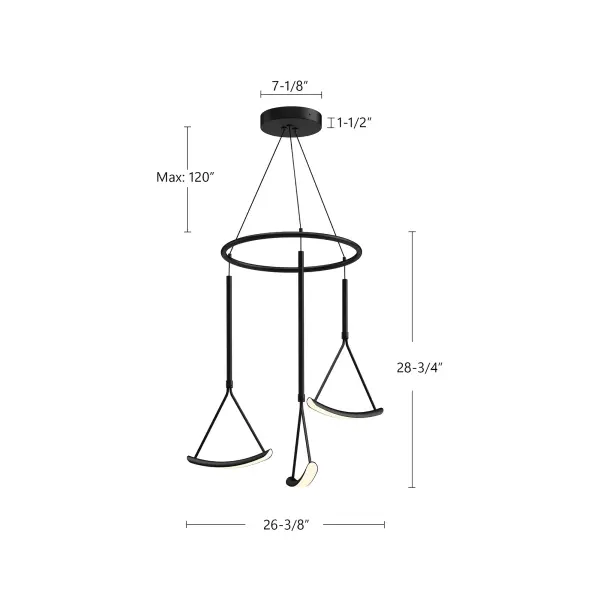Sculptural Modern Chandelier with Balanced Wishbone Design - Image 4