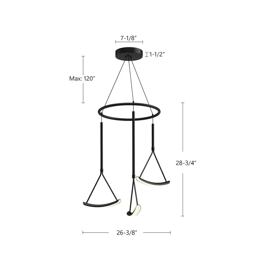 Sculptural Modern Chandelier with Balanced Wishbone Design - Image 4
