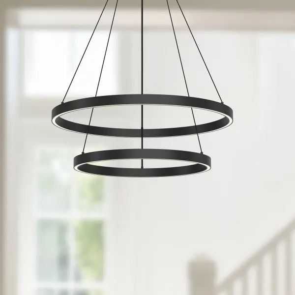 Cerchio 24" Two-Tier LED Chandelier - Image 2