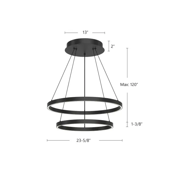 Cerchio 24" Two-Tier LED Chandelier - Image 13