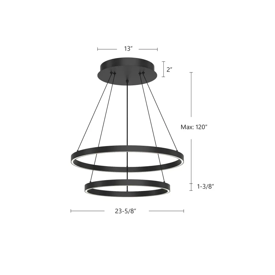 Cerchio 24" Two-Tier LED Chandelier - Image 13