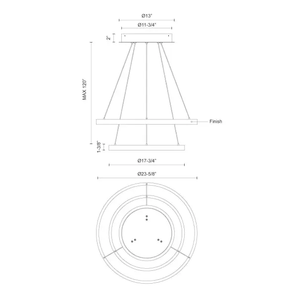 Cerchio 24" Two-Tier LED Chandelier - Image 14
