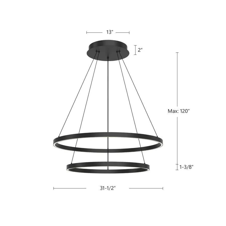 Striking Two-Tier Modern Chandelier with Integrated LED Technology - Image 16