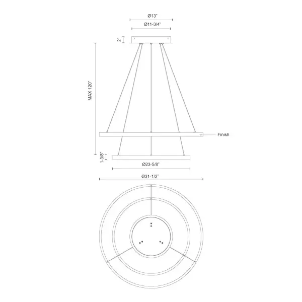 Striking Two-Tier Modern Chandelier with Integrated LED Technology - Image 17