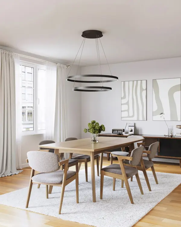 Striking Two-Tier Modern Chandelier with Integrated LED Technology - Image 3