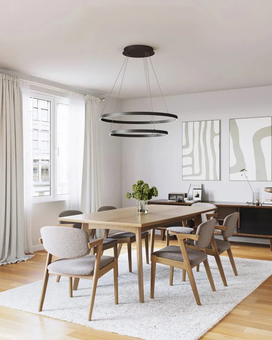 Striking Two-Tier Modern Chandelier with Integrated LED Technology - Image 3