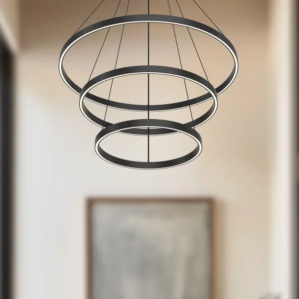 Striking Three-Tier Modern Chandelier with Integrated LED Technology - Image 3