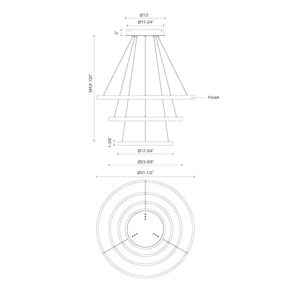 Striking Three-Tier Modern Chandelier with Integrated LED Technology - Image 10