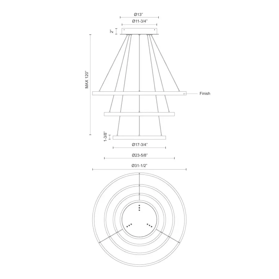 Striking Three-Tier Modern Chandelier with Integrated LED Technology - Image 10