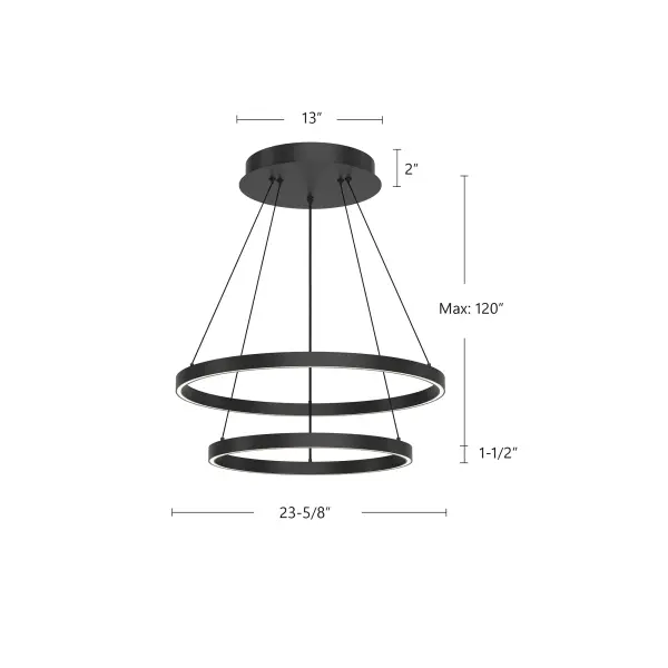 Cerchio 24" Two-Tier Up/Down Chandelier - Image 7