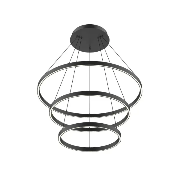 Striking Three-Tier Modern Chandelier with Warm Ambient Lighting - Image 1