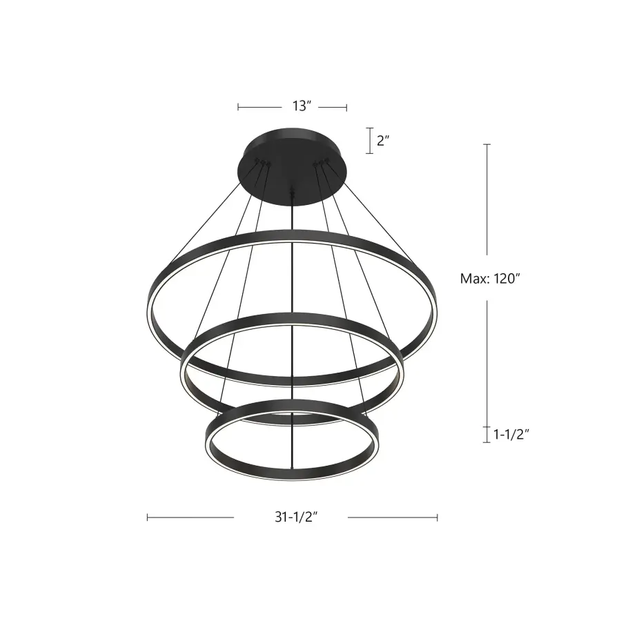 Striking Three-Tier Modern Chandelier with Warm Ambient Lighting - Image 11