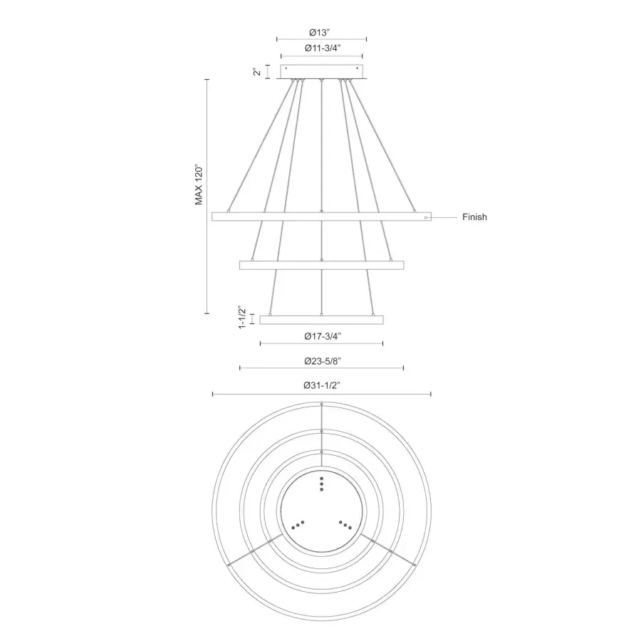 Striking Three-Tier Modern Chandelier with Warm Ambient Lighting - Image 12