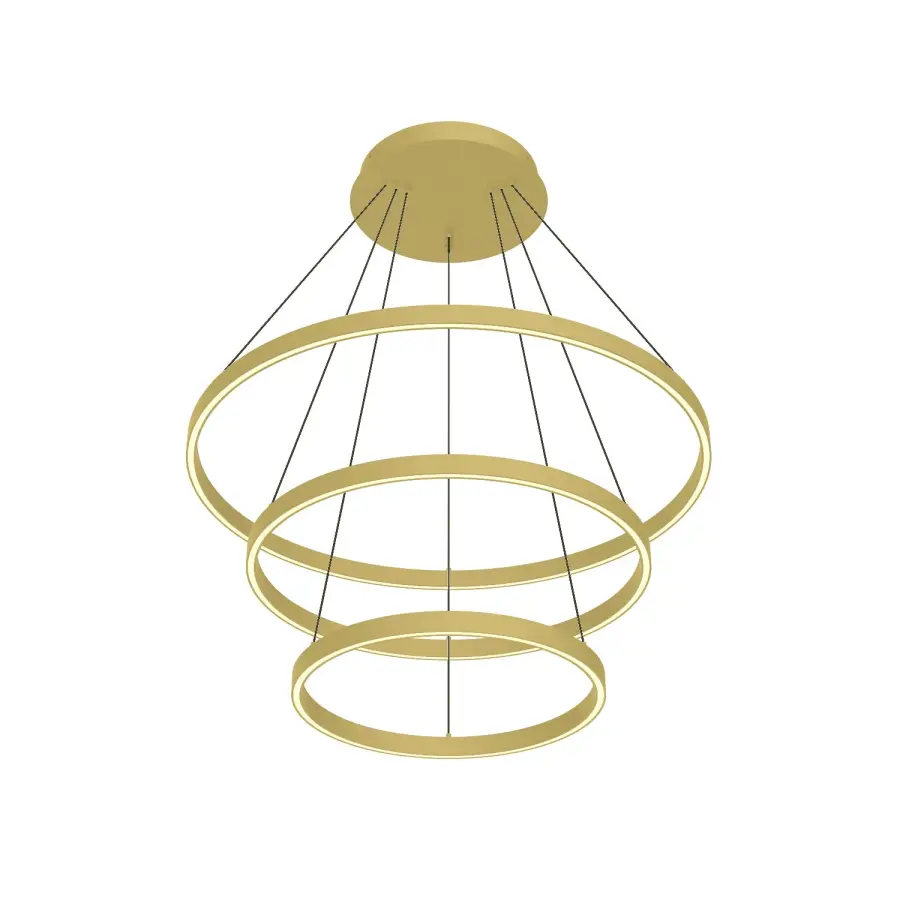 Striking Three-Tier Modern Chandelier with Warm Ambient Lighting - Image 8
