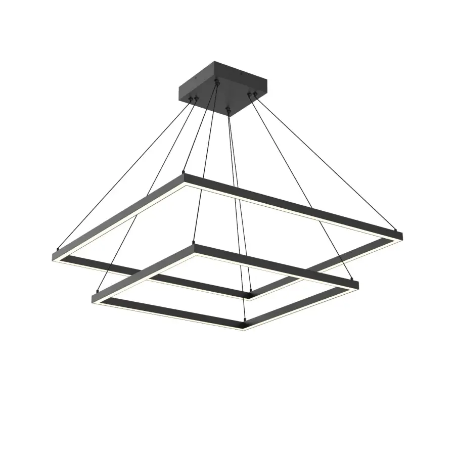 Sophisticated Two-Tier Linear Chandelier with Integrated LED - Image 1