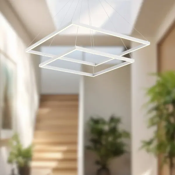 Sophisticated Two-Tier Linear Chandelier with Integrated LED - Image 3