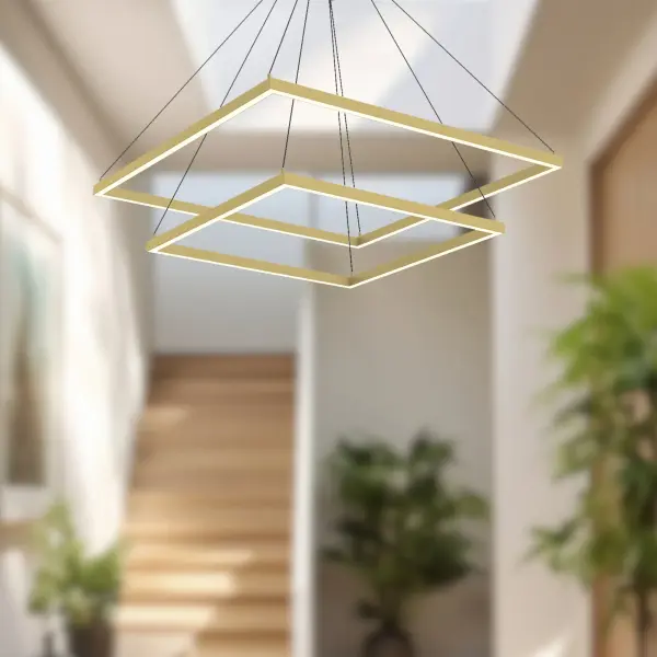 Sophisticated Two-Tier Linear Chandelier with Integrated LED - Image 4