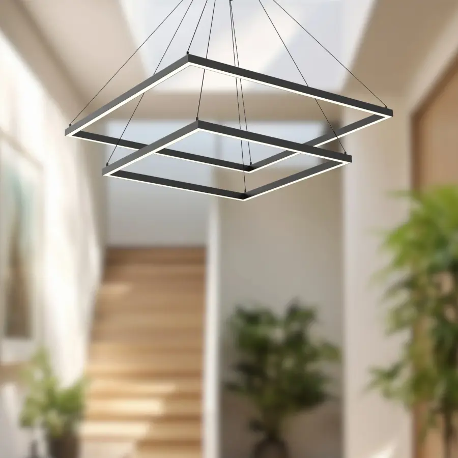 Sophisticated Two-Tier Linear Chandelier with Integrated LED - Image 5