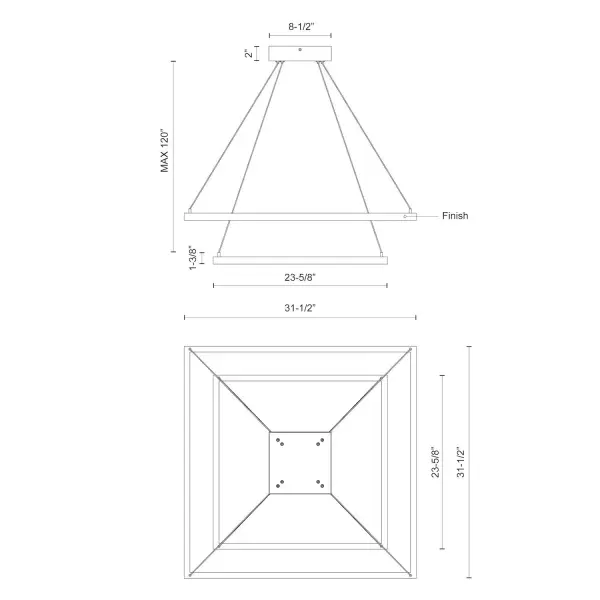 Sophisticated Two-Tier Linear Chandelier with Integrated LED - Image 10
