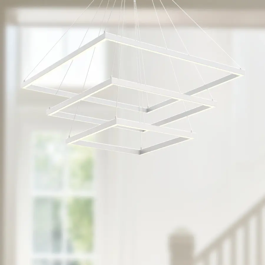Piazza 32" 3-Layer Chandelier in Brushed Gold - Image 2