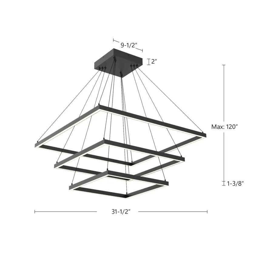 Piazza 32" 3-Layer Chandelier in Brushed Gold - Image 12