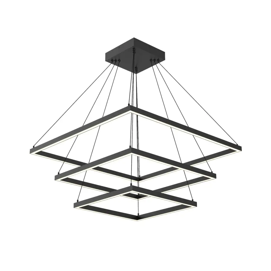 Piazza 32" 3-Layer Chandelier in Brushed Gold - Image 6