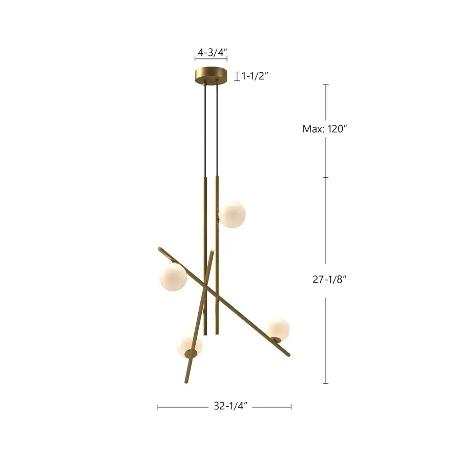 Amara 32-Inch Chandelier in Brushed Gold - Image 7