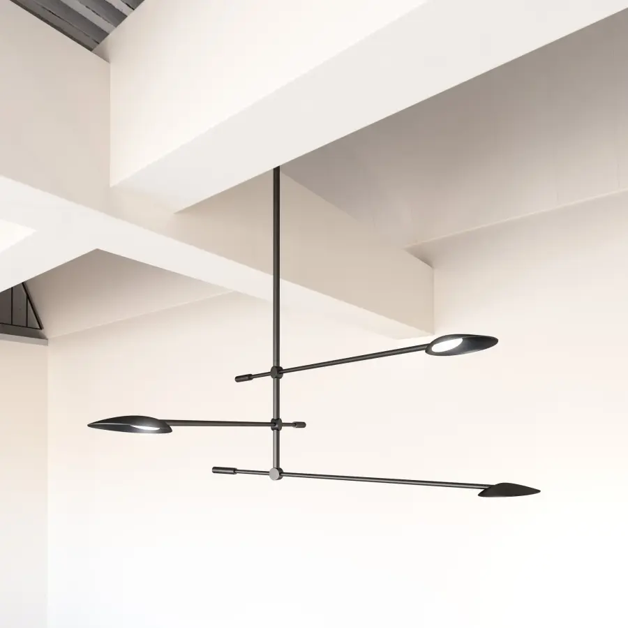 Rotaire 32-Inch Chandelier in Matte Black - Image 4