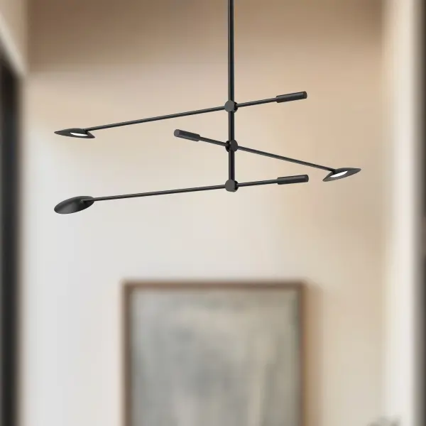 Rotaire 32-Inch Chandelier in Matte Black - Image 5