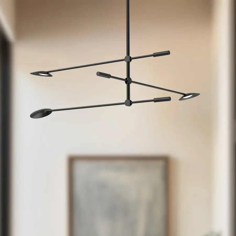 Rotaire 32-Inch Chandelier in Matte Black - Image 5