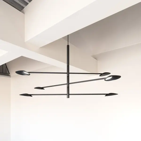 Rotaire 36-Inch Chandelier in Matte Black - Image 2