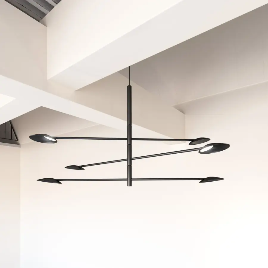 Rotaire 36-Inch Chandelier in Matte Black - Image 3