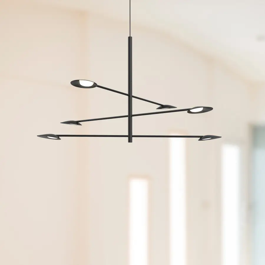 Rotaire 36-Inch Chandelier in Matte Black - Image 4