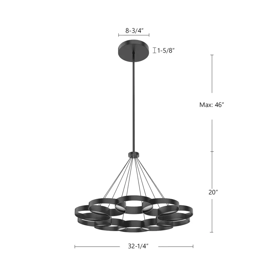 Maestro 33-Inch Chandelier in Matte Black - Image 14