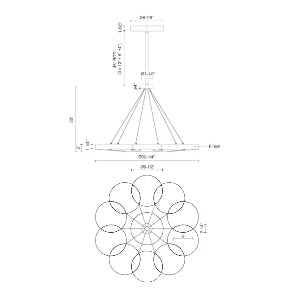 Maestro 33-Inch Chandelier in Matte Black - Image 15
