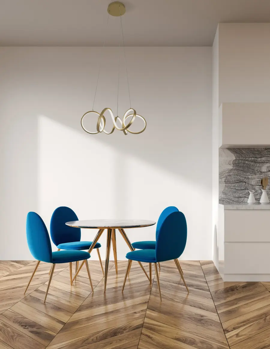 Sculptural Modern Chandelier with Continuous LED Design - Image 2